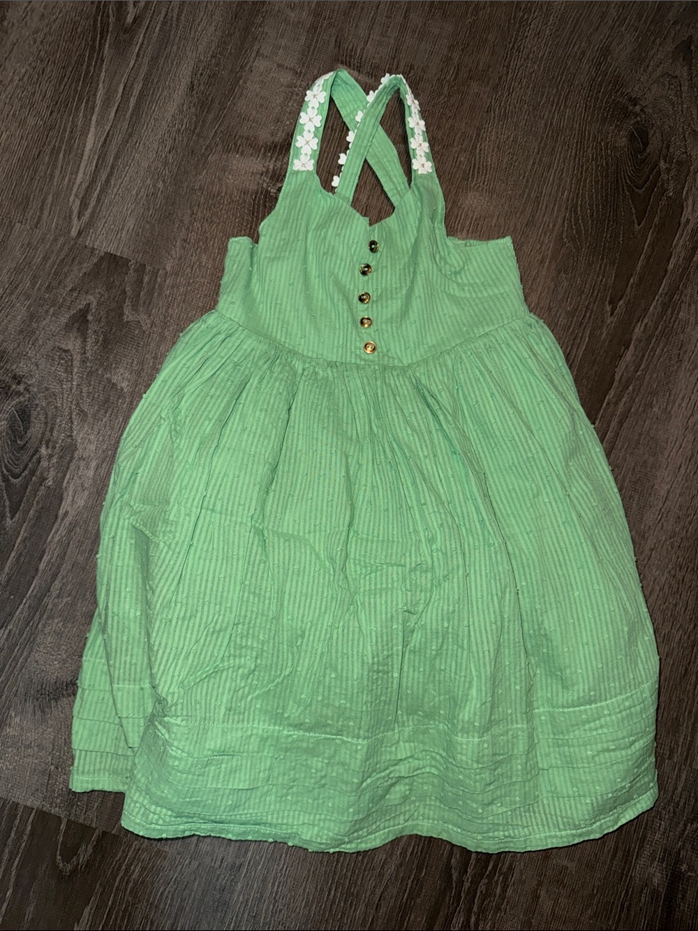 Cynthia Rowley sz 6 Girls Green Sundress with Button Front